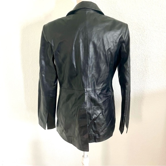 Women's Black Leather Jacket - Picture 5 of 7